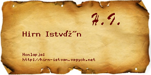 Hirn István névjegykártya